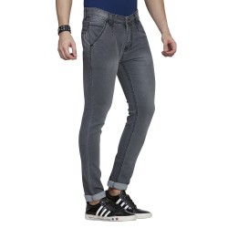 Men Grey Cross Pocket  Jeans