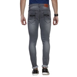 Men Grey Cross Pocket  Jeans