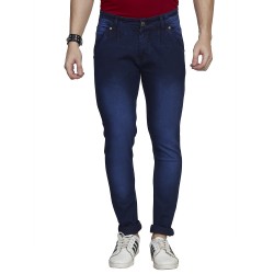 Men Dark Blue Cross Pocket  Jeans