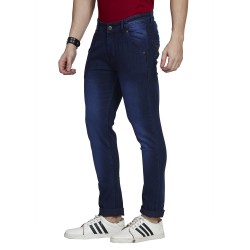 Men Dark Blue Cross Pocket  Jeans