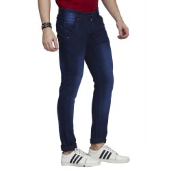 Men Dark Blue Cross Pocket  Jeans