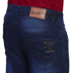 Men Dark Blue Cross Pocket  Jeans