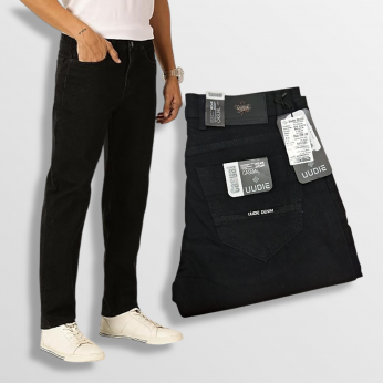 Men Regular Black Jeans