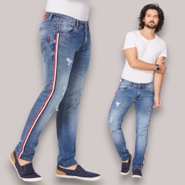 Denim Vistara Men Side Tape Patti, Ripped  Jeans